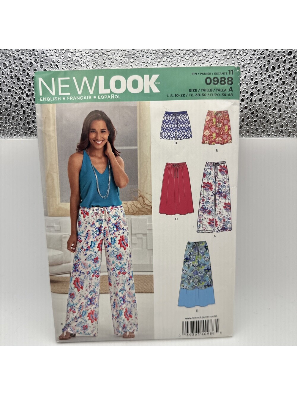 New Look Pants Pattern - 0988 Size 10-22 Uncut
